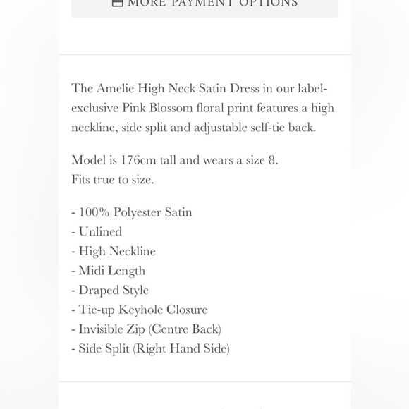 NWT Sofia the Label - Amelie High Neck Satin Dress - Pink Blossom - 12/L - Picture 7 of 9